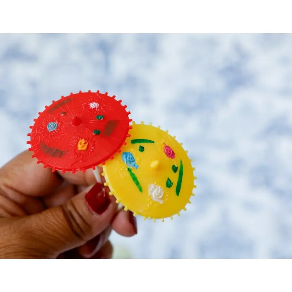 VTG Hula Umbrella Cake Topper Cocktail Pick LOT Retro MCM Pool Hawaii Tiki Party
